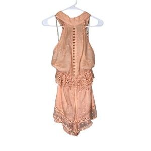 Zimmermann Peach Lace Jumpsuit